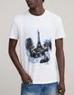Camiseta blanca algod&oacute;n Torre Eiffel arty hombre-1
