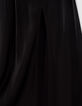 Lange zwarte rok in viscose met split Dames-5