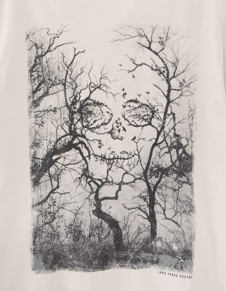 Men's beige tree T-shirt-6