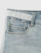 Mädchen-Jeansshorts mit Spitze, Bio, in Bleach Blue -5