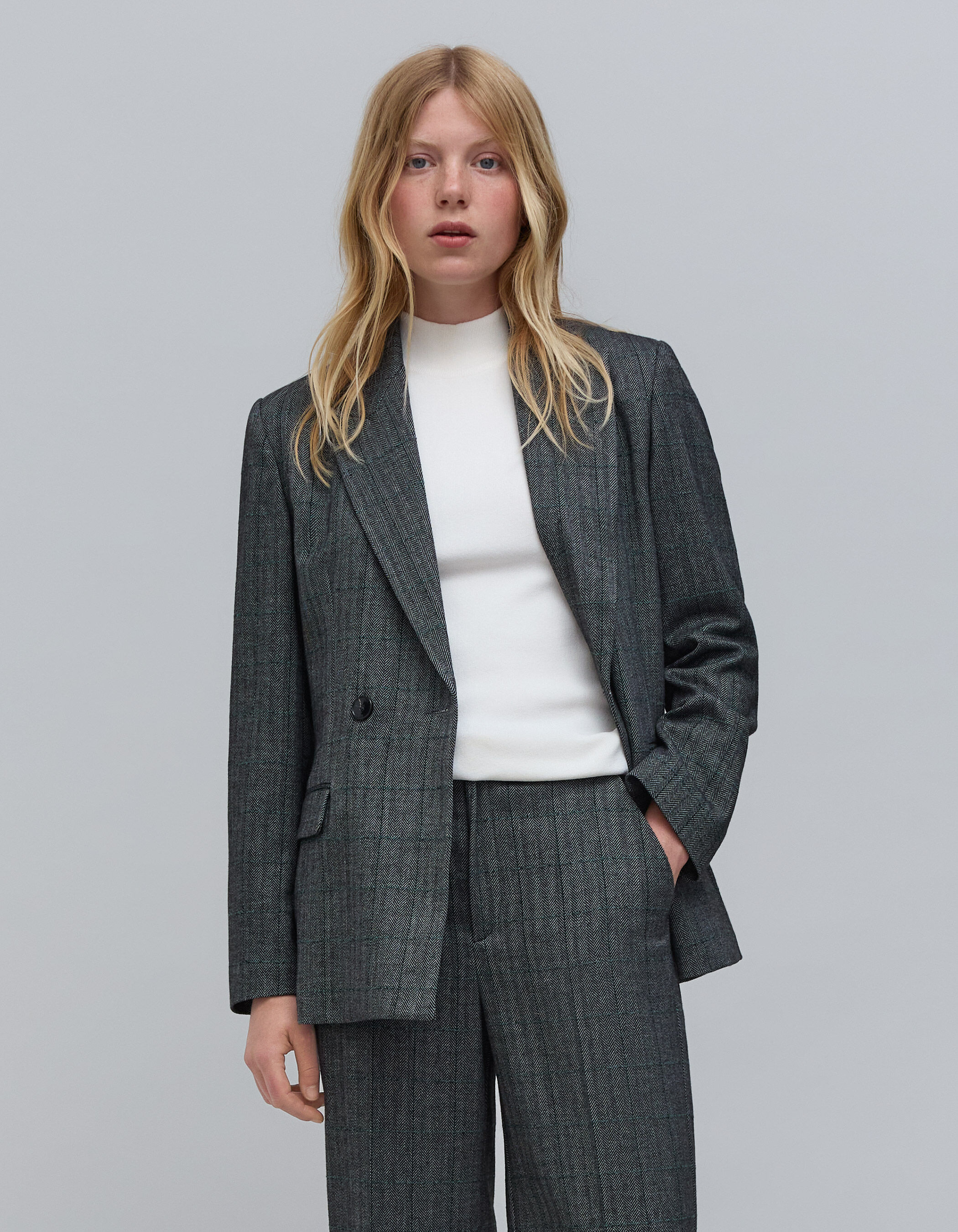 Womens checked suit 2025