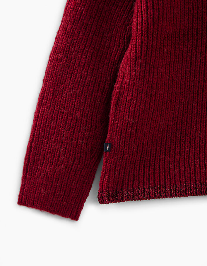 Pull rouge foncé en tricot pour fille - IKKS