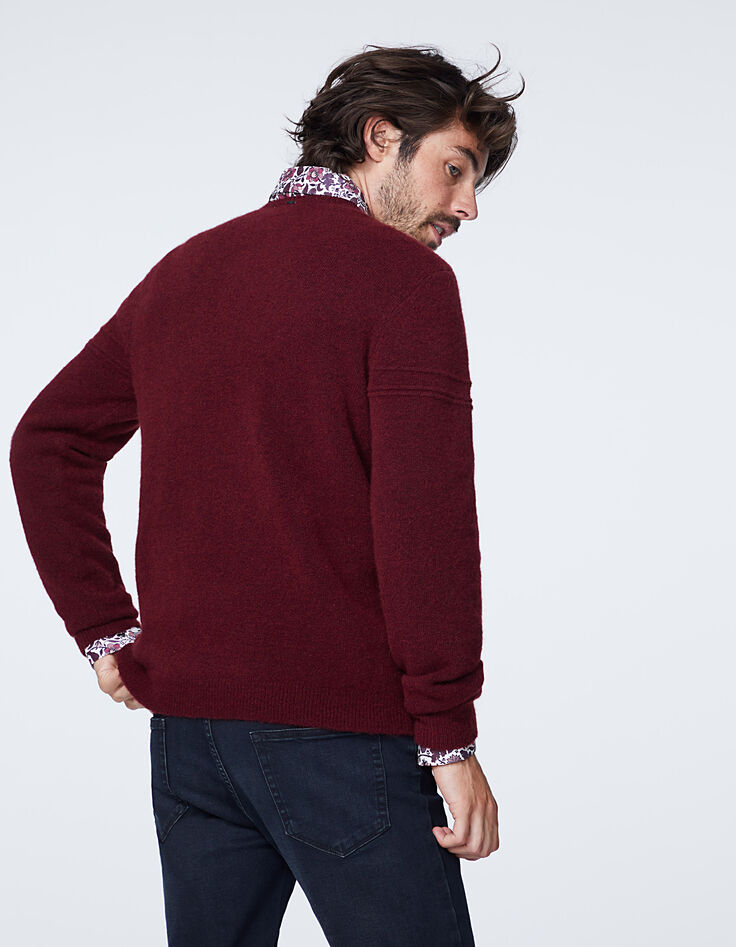 Men’s brick fluffy knit sweater-5