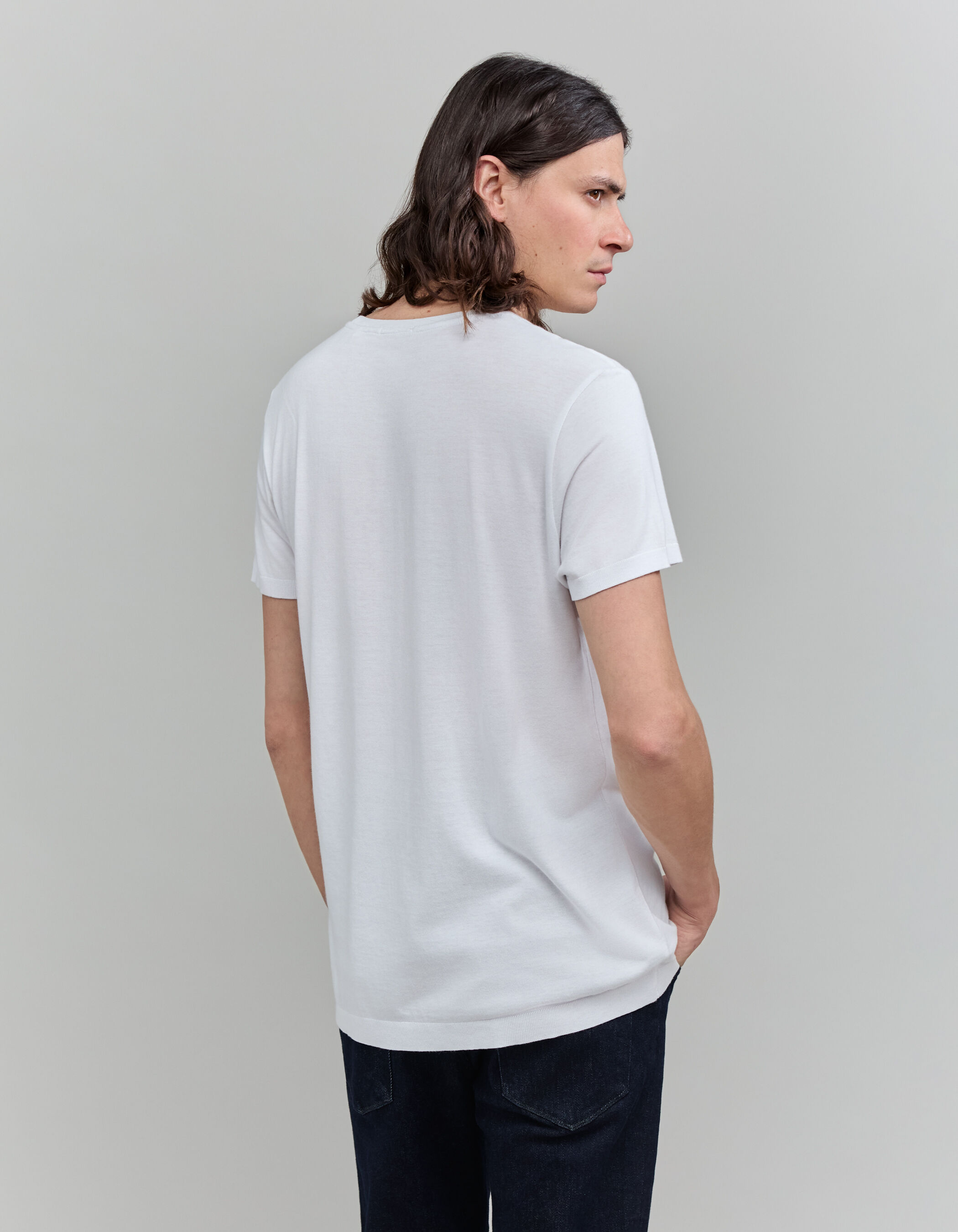 Wit katoenen T shirt in katoen modal Heren IKKS