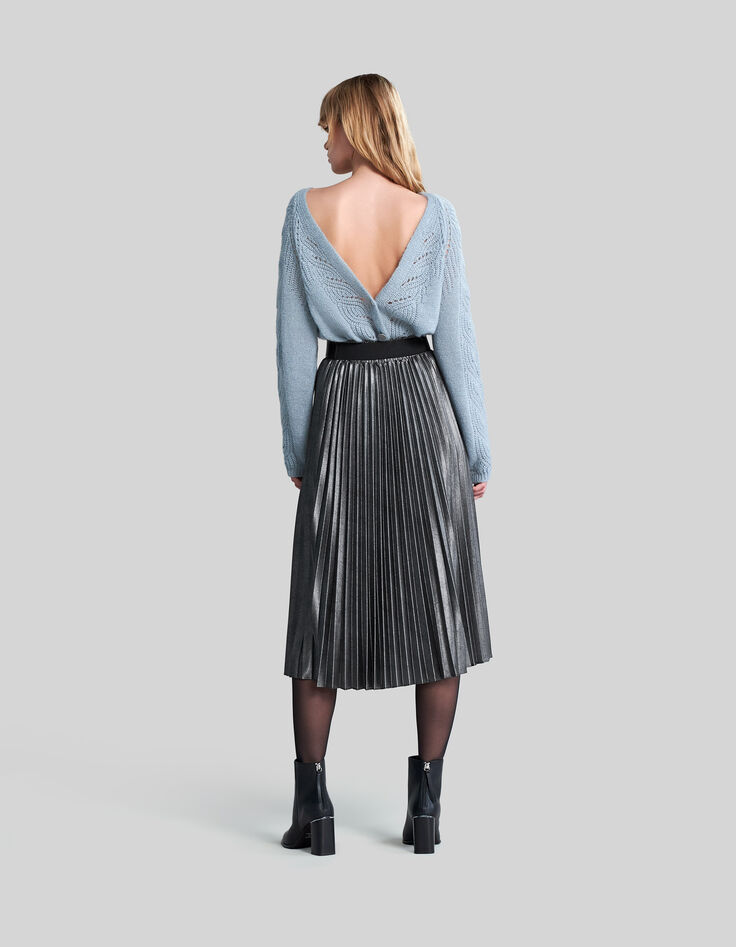 Midirok silver plissé Dames-4