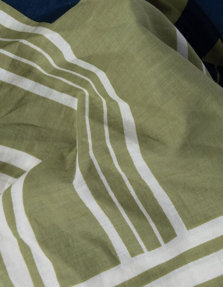 Women's striped square scarf with message-5