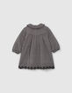 Robe écrue motif vichy noir bébé fille-3