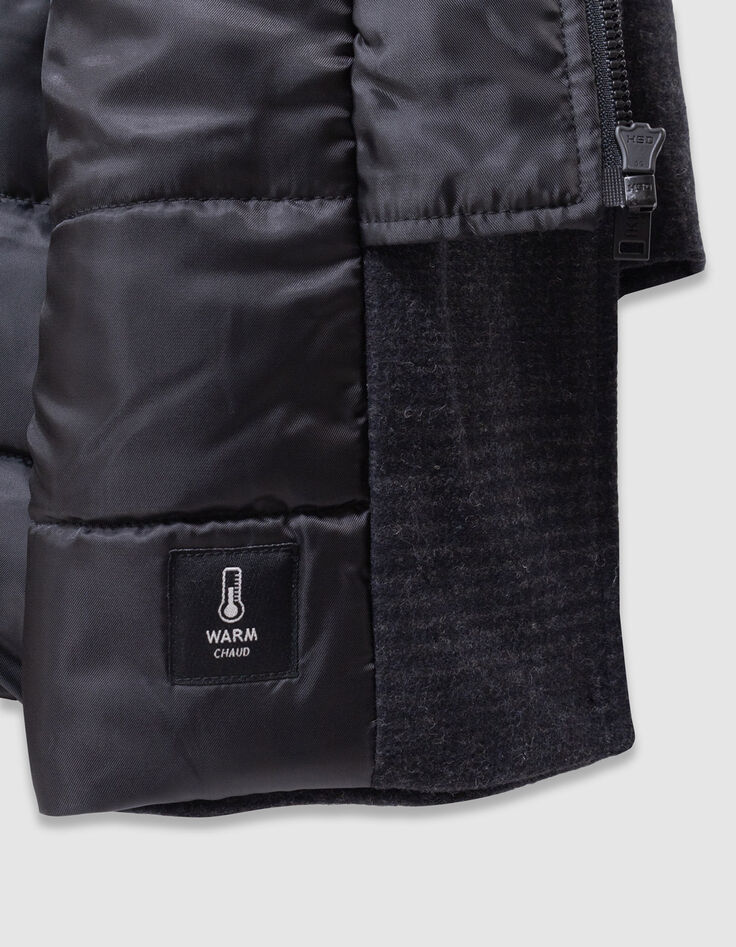 Boys’ navy check coat with hooded facing-6 Boys’ navy check coat with hooded facing-6