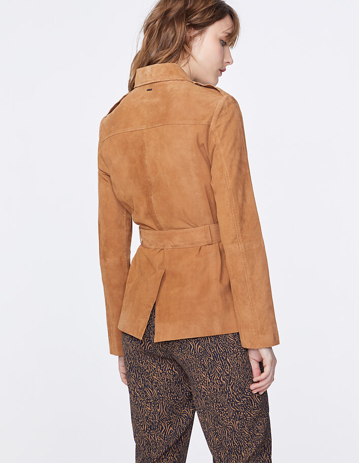 Women’s goatskin mid-length safari jacket - IKKS