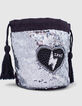 M&auml;dchenbeuteltasche in Silber und Schwarz mit Glitzer-2