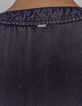 Robe noire col tunisien et perles ceinture amovible femme-5