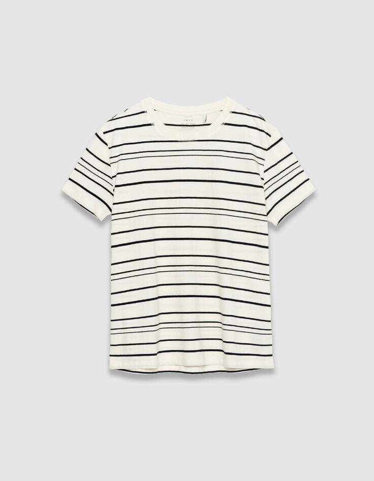 Camiseta blanca de Hombre con estampado de rayas negras-6