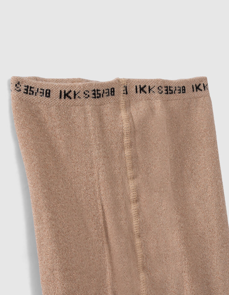 Goldfarbene M&auml;dchenstrumpfhose aus Strick mit Glitzer-2