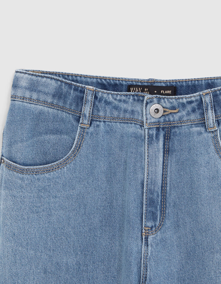 Blaue FLARE-Mädchenjeans in Crop-Länge-2