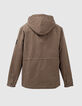 Khaki Damen-Kapuzenparka, Kunstpelzfutter, Chevron-3