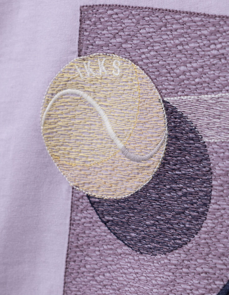 Boy's lilac maxi tennis visual embroidered T-shirt-4