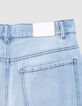 Jean large denim bleu clair effet us&eacute;-7