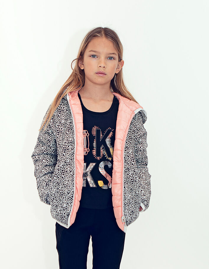 Girls’ hearts and peach reversible padded jacket - IKKS