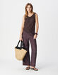 Top sans manches bordeaux motifs brod&eacute;s crochet Femme-6