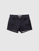 Schwarze Jeansshorts mit Fransen I.Code-1