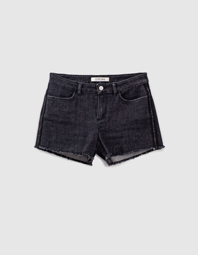 Schwarze Jeansshorts mit Fransen I.Code
