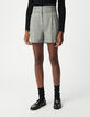 Women's black Prince of Wales shorts-2