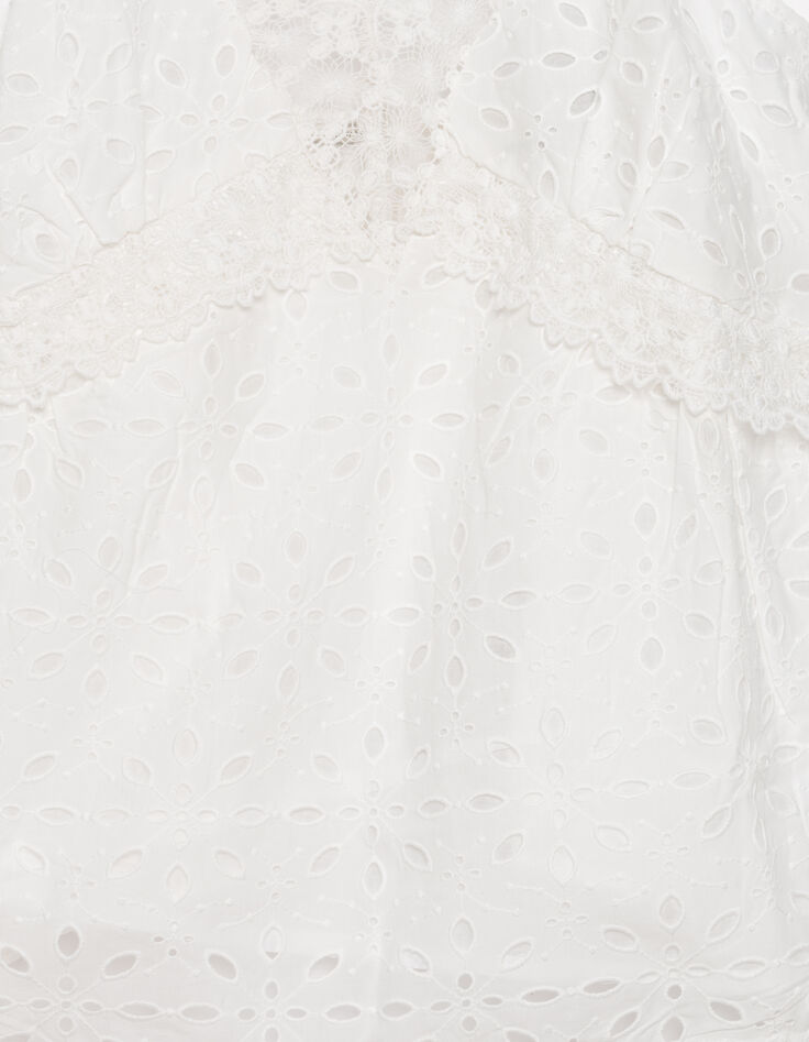 Top caraco fines bretelles blanc broderie anglaise Femme-6
