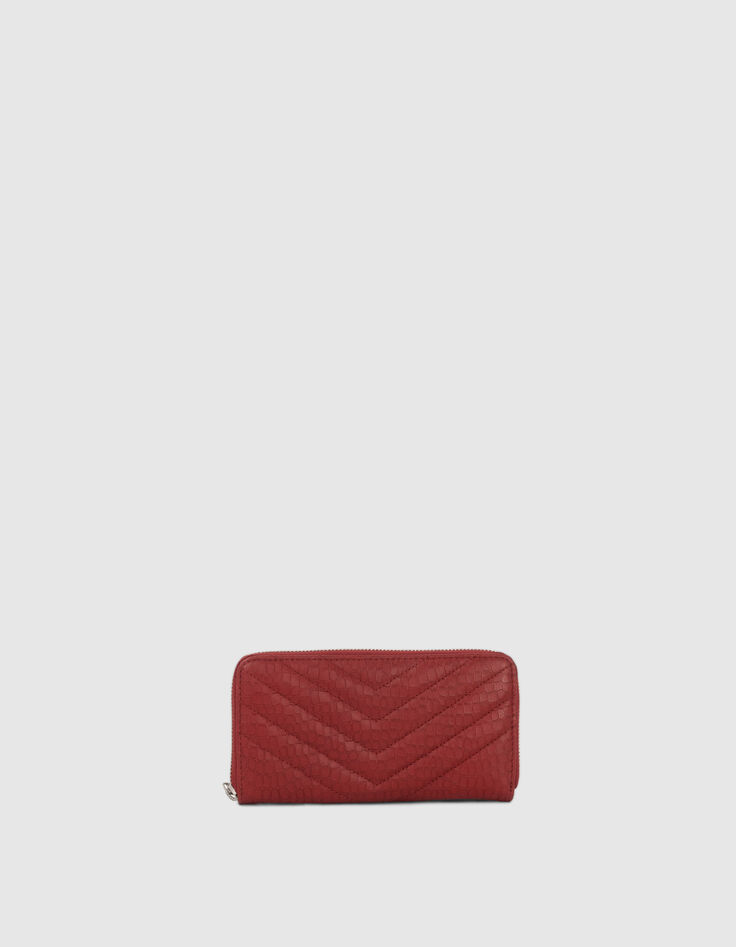 Cartera 1440 Compagnon cuero rojo cocodrilo mujer-2