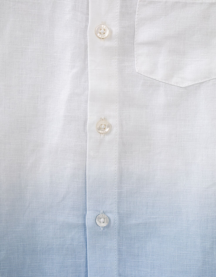 Boys’ off-white deep-dye-look cotton linen shirt-6
