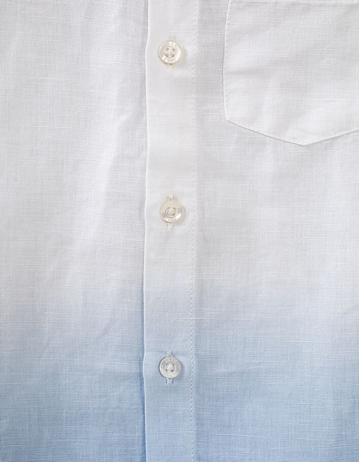 Gebroken wit hemd katoen-linnen deep dye effect jongens  - IKKS