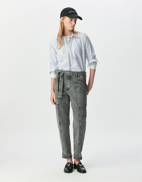 Women’s grey Séléne 7/8 cargo jeans - IKKS