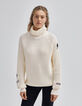 Women&rsquo;s ecru knit Rock badge IKKS x DUVILLARD sweater-2