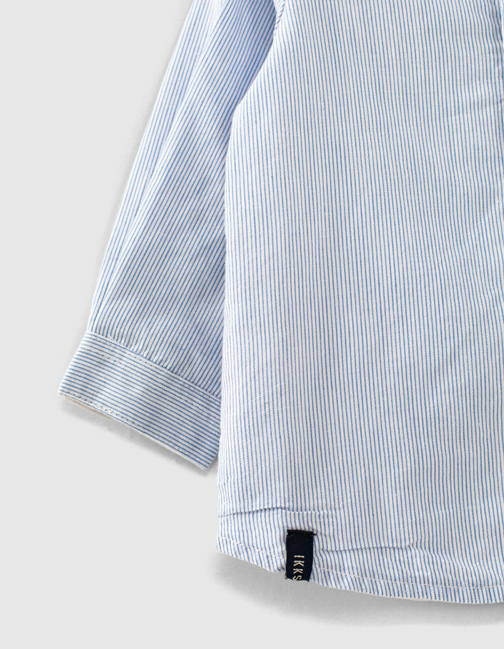 Chemise réversible blanc bleu rayé coton bio bébé garçon-5