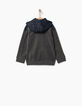 Boys' mixed-material cardigan -3