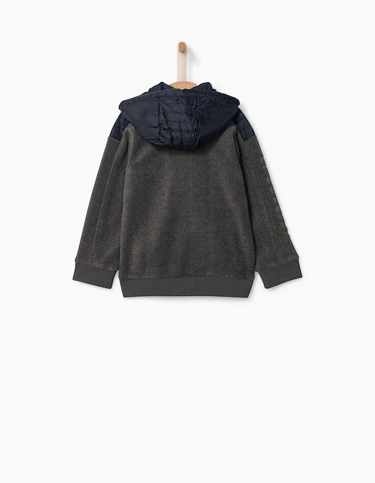 Boys' mixed-material cardigan -3