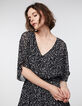 Tailliertes Damenvoilekleid mit Wavy-Print-4