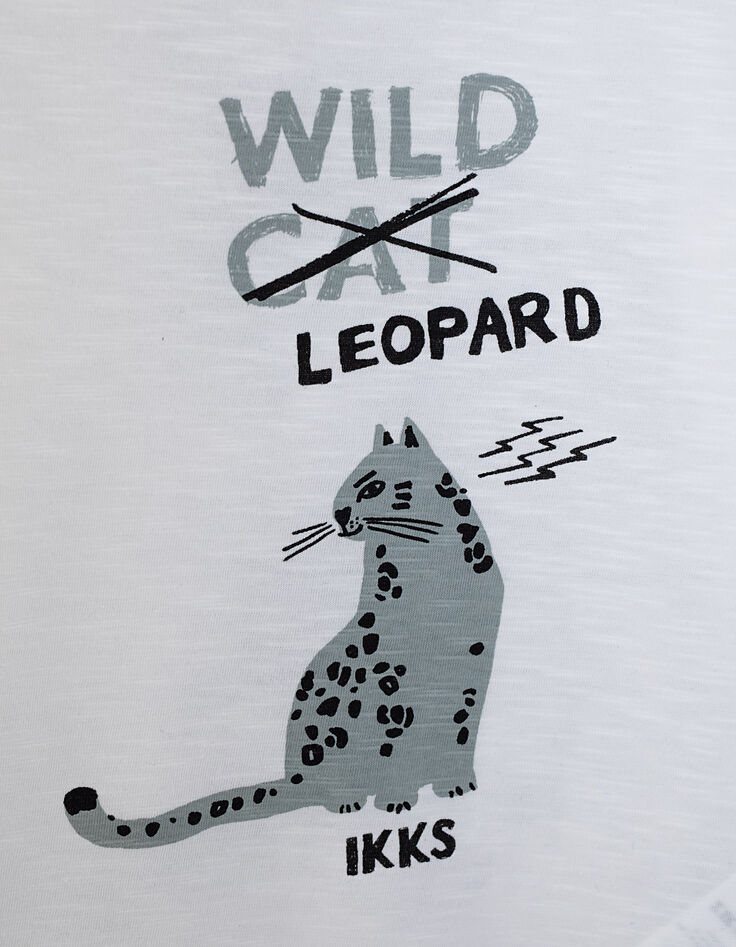 Cremeweißes Mädchenshirt Wild Cat/Leopard-5 Cremeweißes Mädchenshirt Wild Cat/Leopard-5