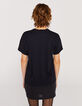 Tee-shirt noir en coton modal visuel pailleté femme-3