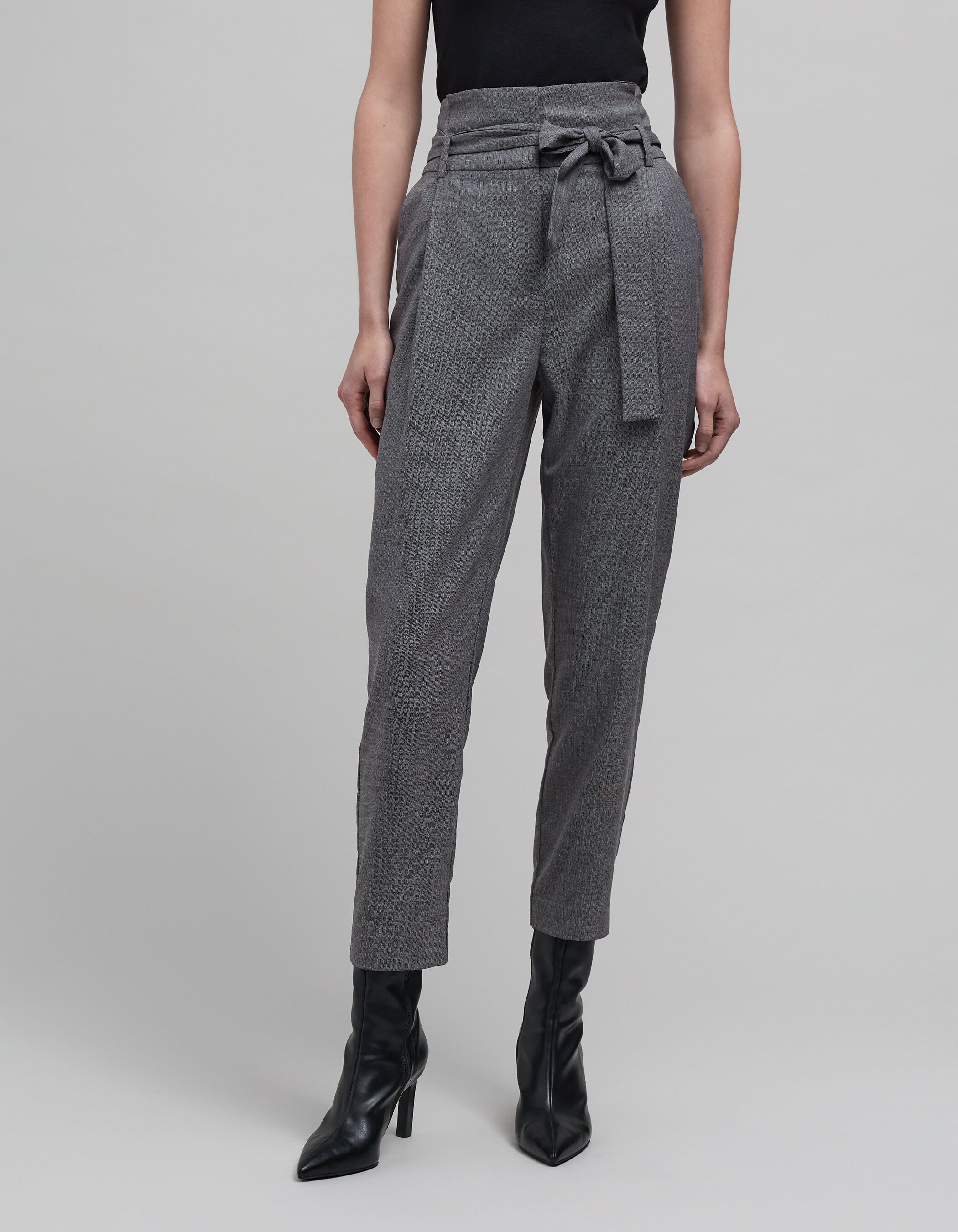 Pantalon carotte gris motif chevrons 7 8e Femme IKKS
