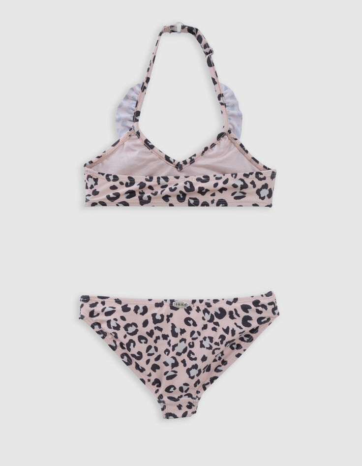 Maillot de bain 2 pièces rose imprimé léopard fille-4