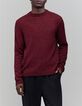 Jersey de punto rojo oscuro para hombre-1