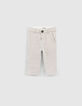 Pantalón beige rayas tirantes bebé niño-3