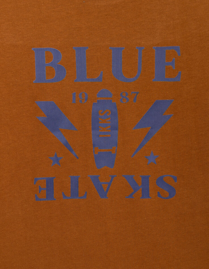 Camiseta mensaje azul satinado camel niño-5 Camiseta mensaje azul satinado camel niño-5