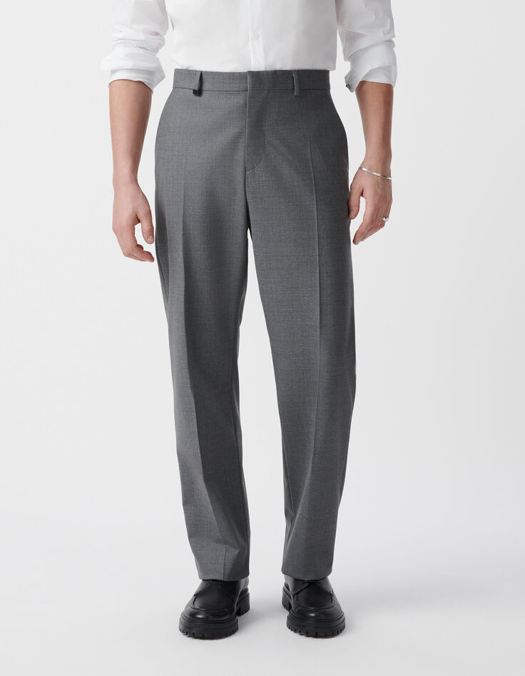 Men&rsquo;s grey wool blend suit trousers-2