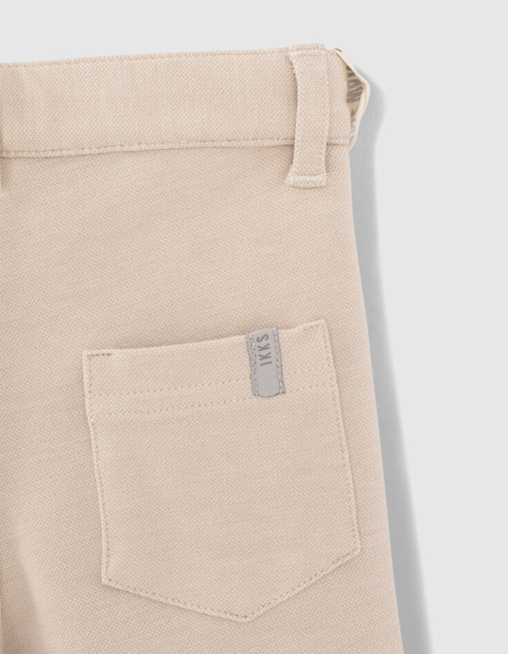 Bermuda chino beige faux-uni bébé garçon-5