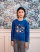 Boys’ bright blue trainers image organic cotton T-shirt-2