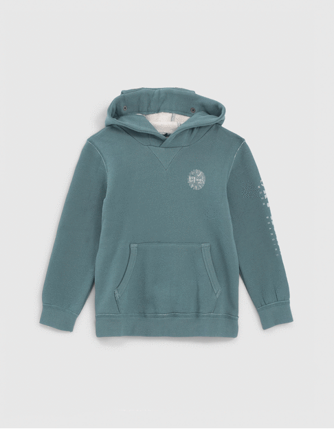 Sweater stone green met bril jongens 