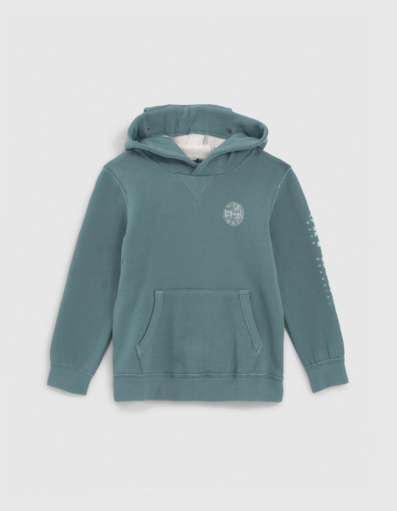 Boys’ stone green hoodie with goggles