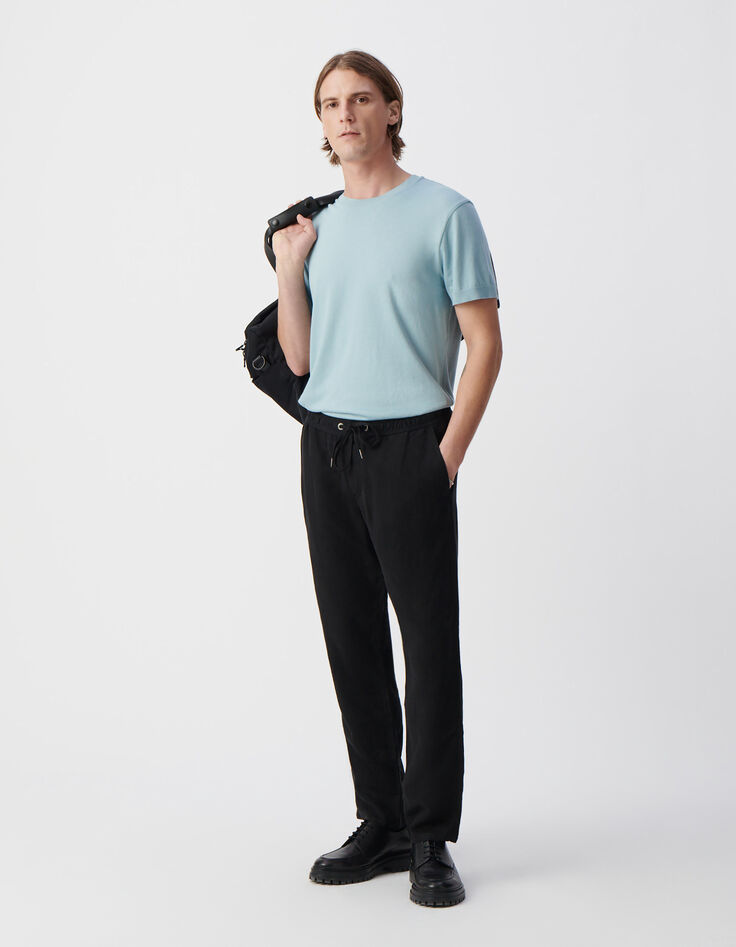 Zwarte JOGGER-broek Lyocell® en linnen Heren-1