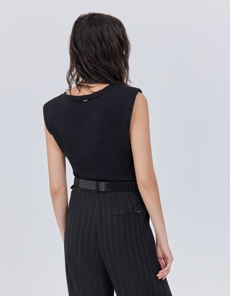Women’s black corset-look T-shirt-3